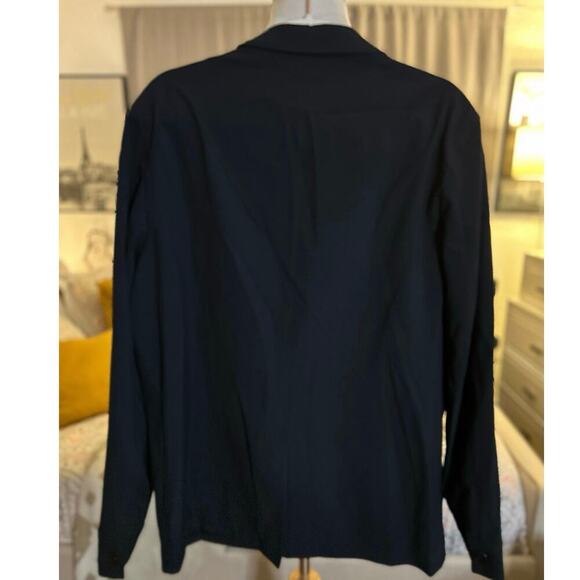 Nwt-Zara Man Navy Blue Sport Jacket Blazer Button Front Pockets Size L - Picture 4 of 4